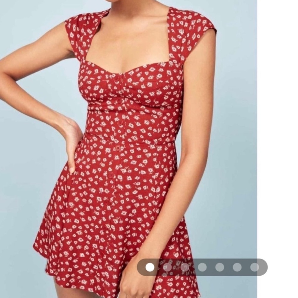 Reformation Cheri Red Dress Size 6